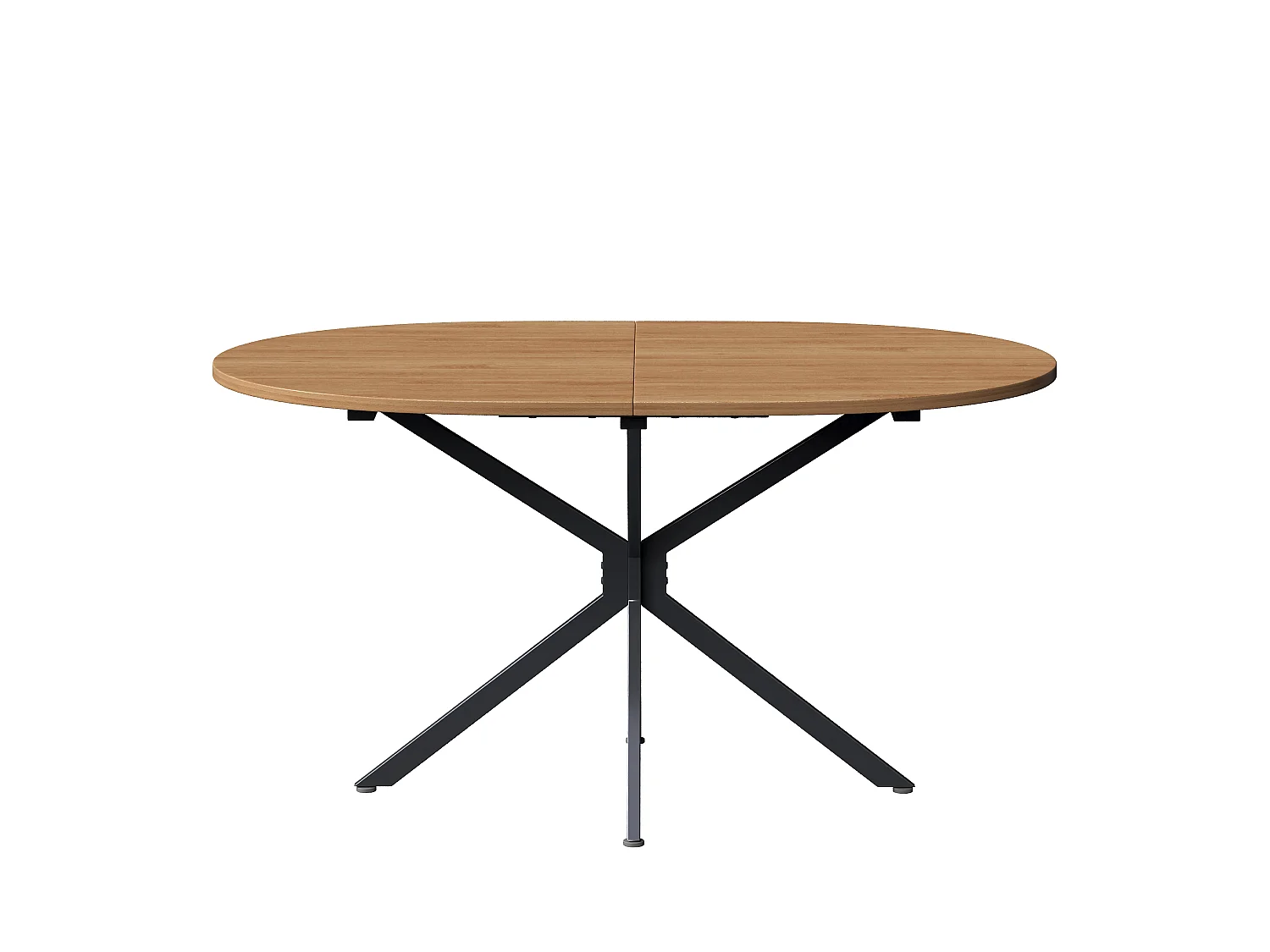 Eettafel voor 4-6 personen 120x80cm in MDF met gekruiste poten, houtnerf, licht natuurlijk