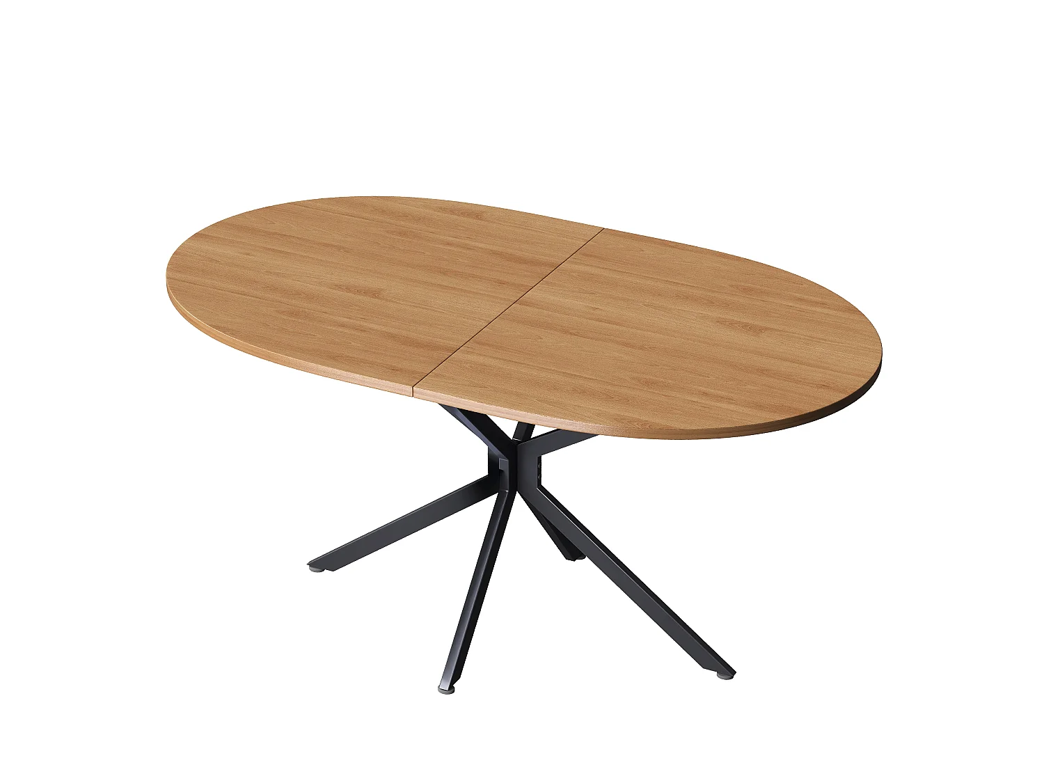 Table à manger 4-6 personnes 120x80cm en MDF avec pieds croisés, woodgrain, naturel clair