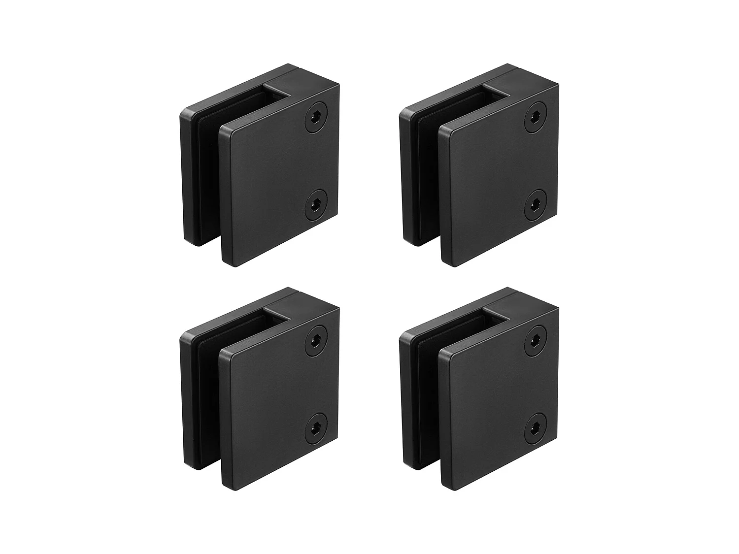 Zacisk Szklany SucceBuy Kwadratowy do Szklanych Balustrad 8-12 mm 40 Sztuk Czarny
