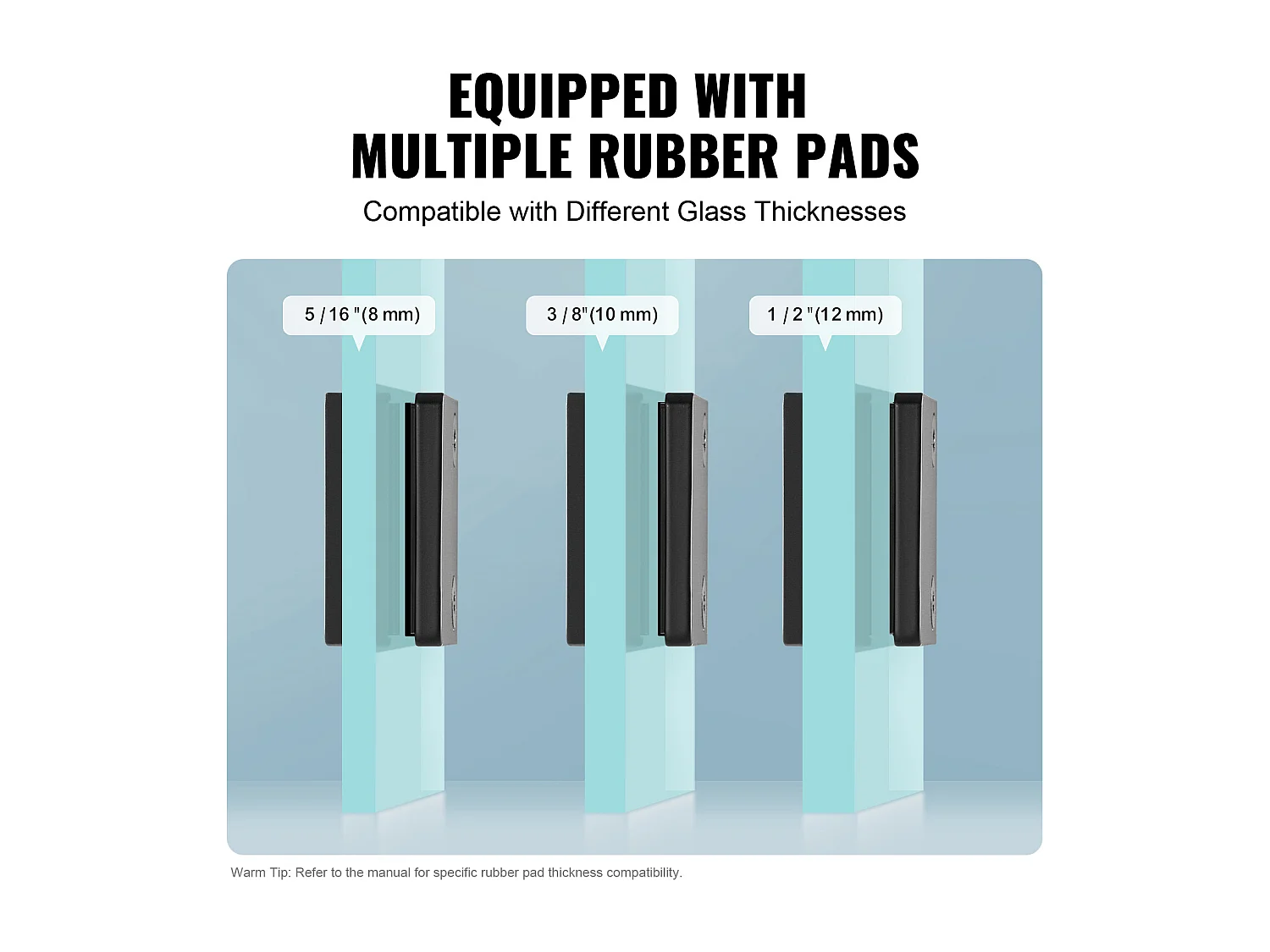 Glasklem SucceBuy Vierkante voor 8-12 mm Glazen Balustrades, 40 Stuks, Zwart