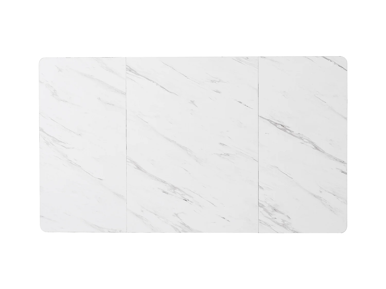 Table à manger avec placage marbre blanc 4-6 personnes 140x80cm en MDF, pieds en métal doré