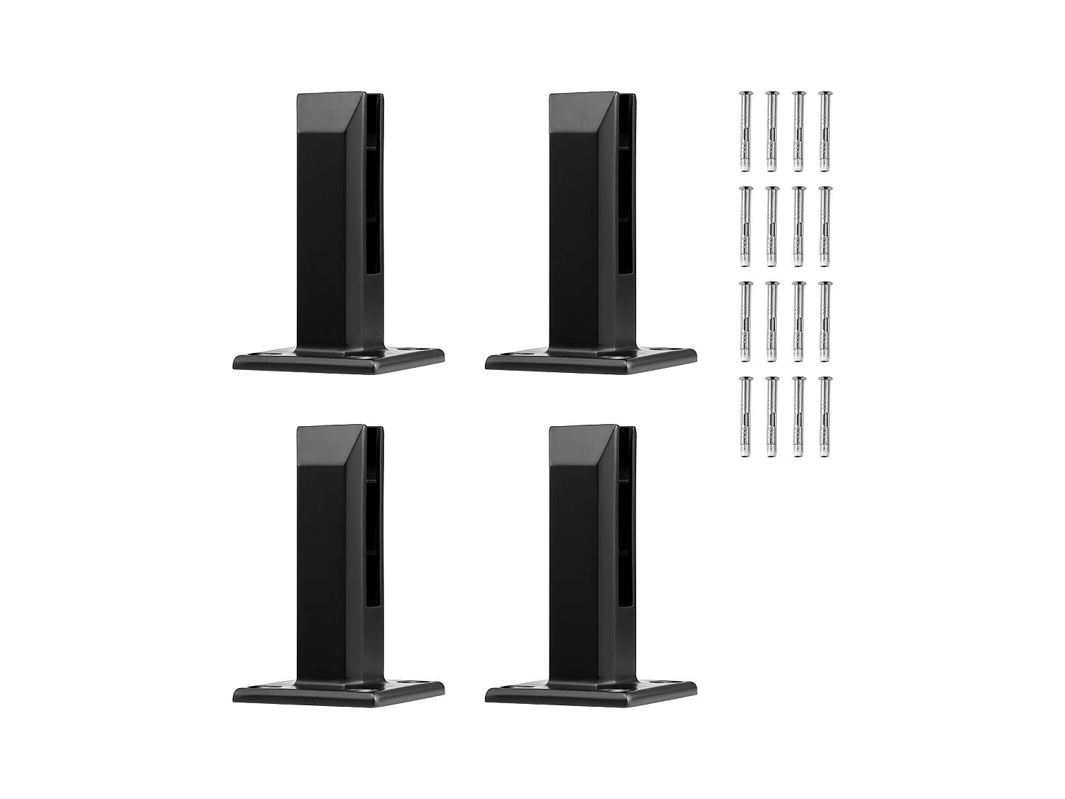 Zacisk Szklany SucceBuy Kwadratowy do Balustrady Szklanej 8-12 mm 4 Szt. Balkon Czarny