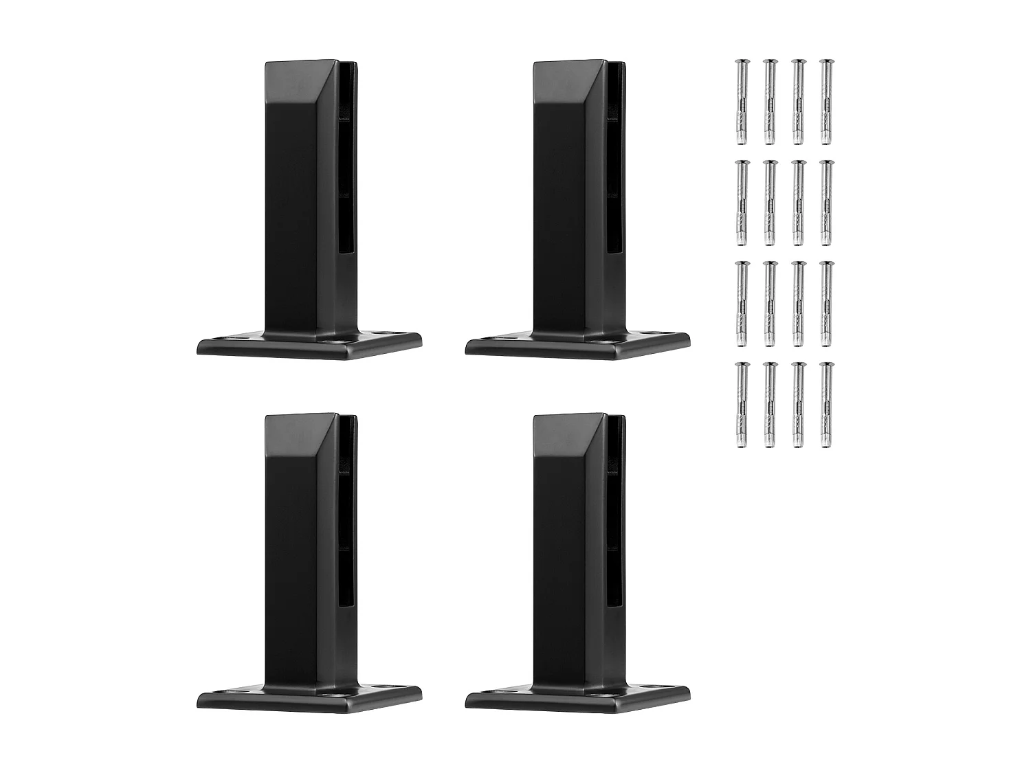 Glasklem SucceBuy Vierkantevoor 8-12 mm Glazen Balustrade, 4 Stuks, Balkon, Zwart