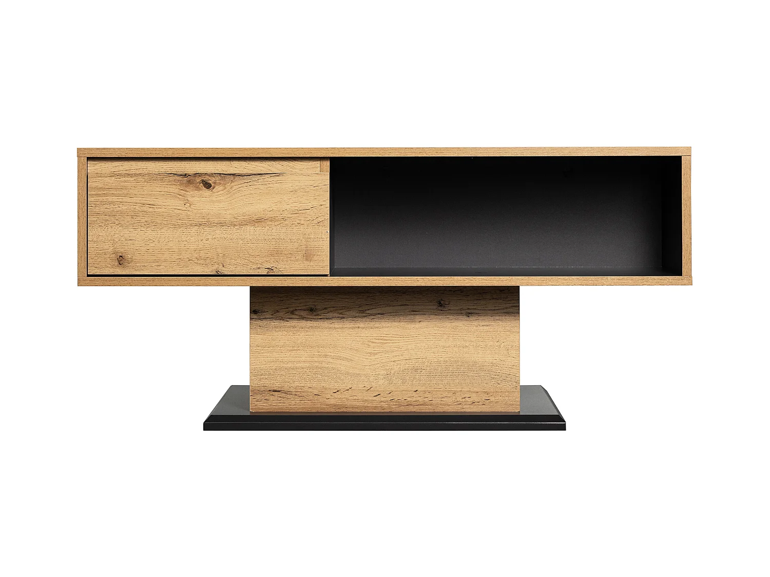 Table basse 100x60cm avec tiroir, woodgrain naturel clair