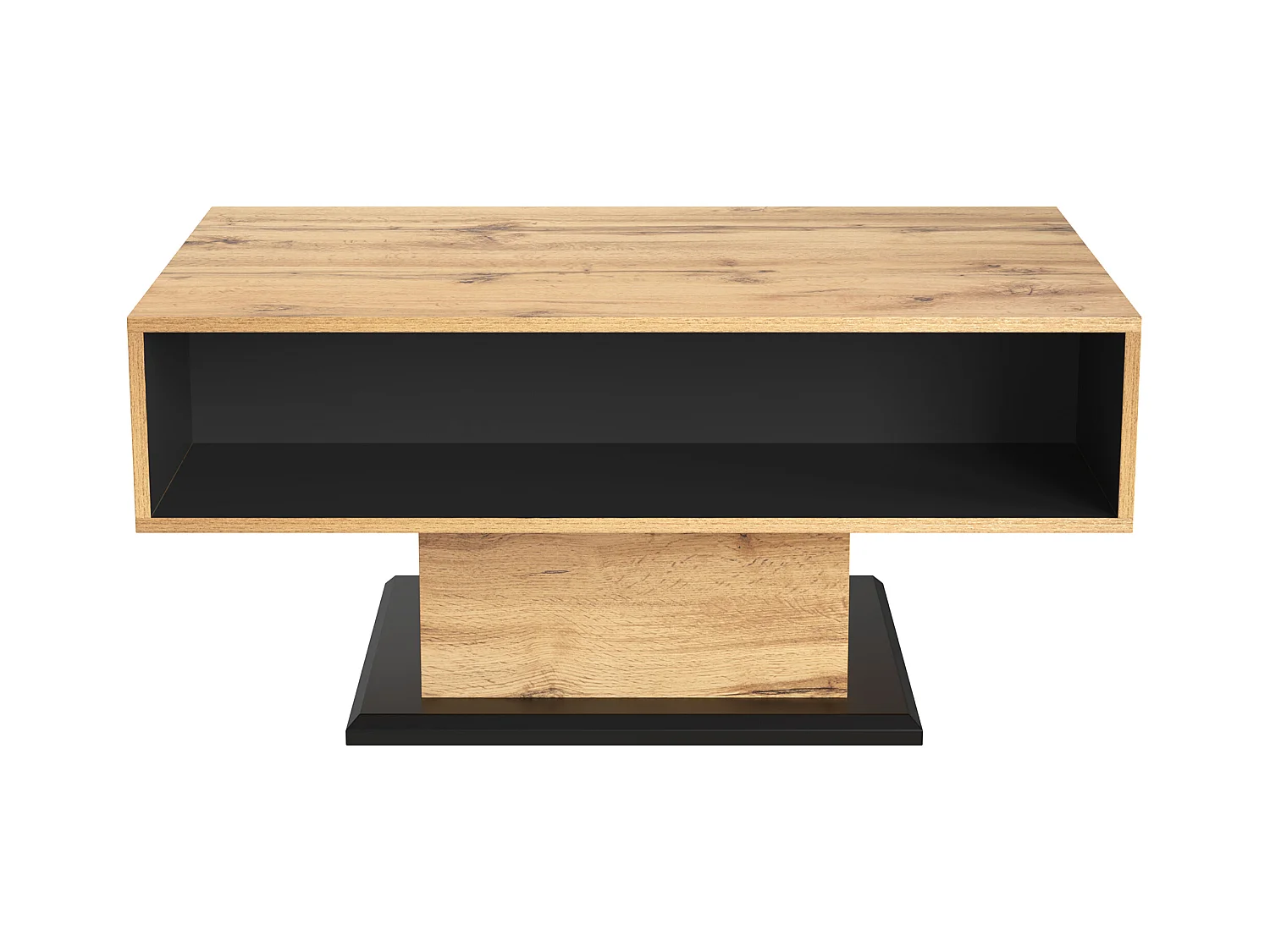 Table basse 100x60cm avec tiroir, woodgrain naturel clair