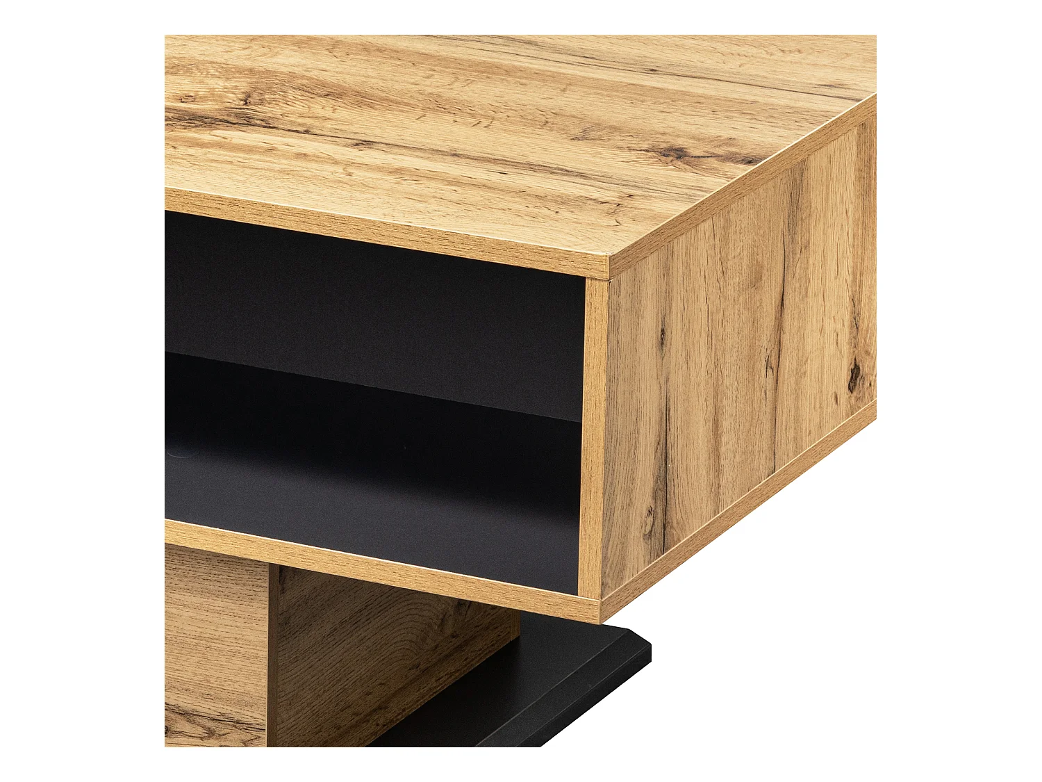 Table basse 100x60cm avec tiroir, woodgrain naturel clair