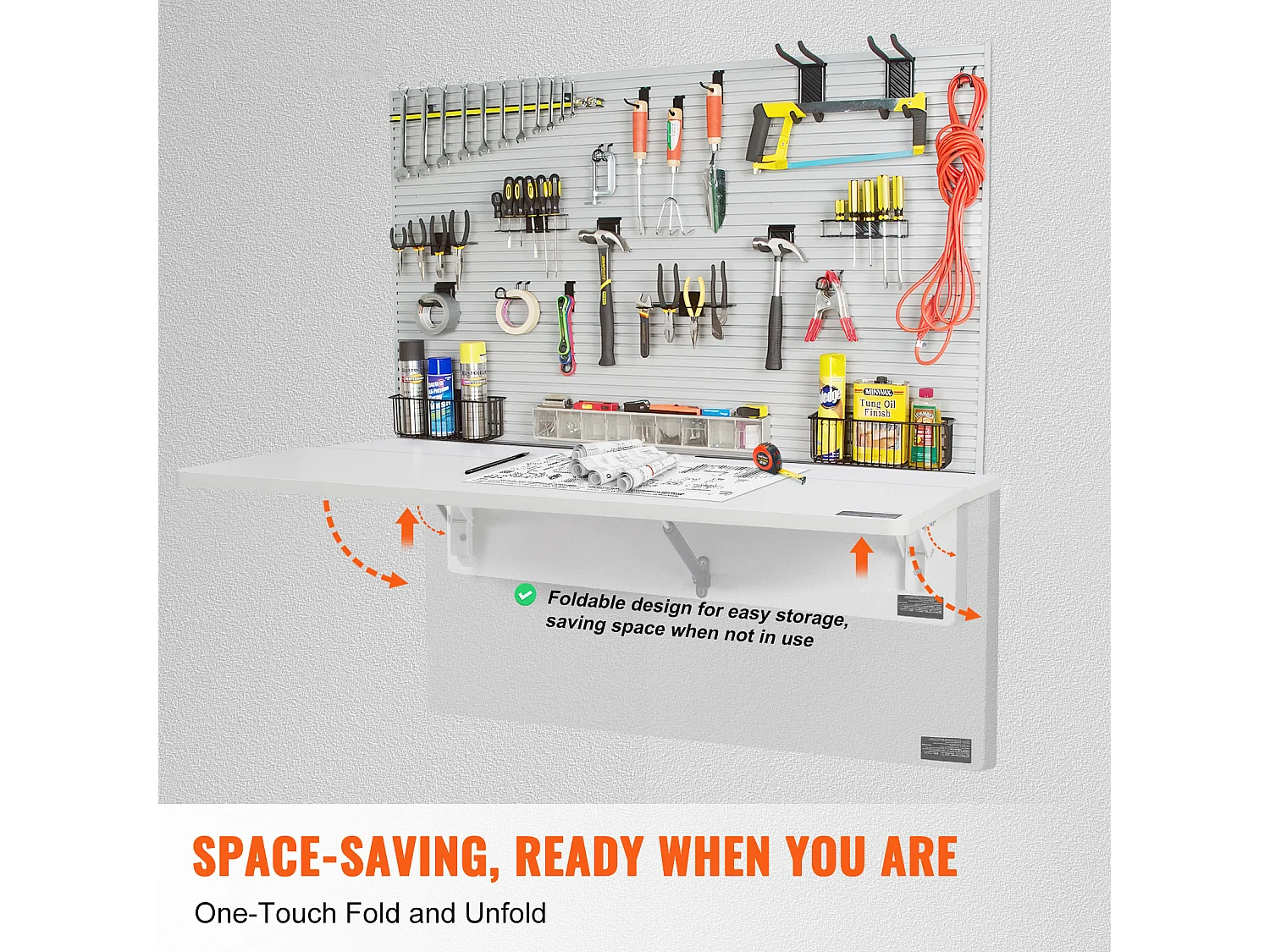 Table Pliante Murale SucceBuy, Bureau pour Ordinateur Portable, 800 x 600 mm, pour Bureau à Domicile, Blanc