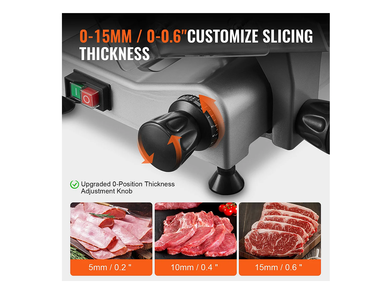 Trancheuse à Viande Électrique SucceBuy 340 W avec Lame SUS420 de 25.4 CM