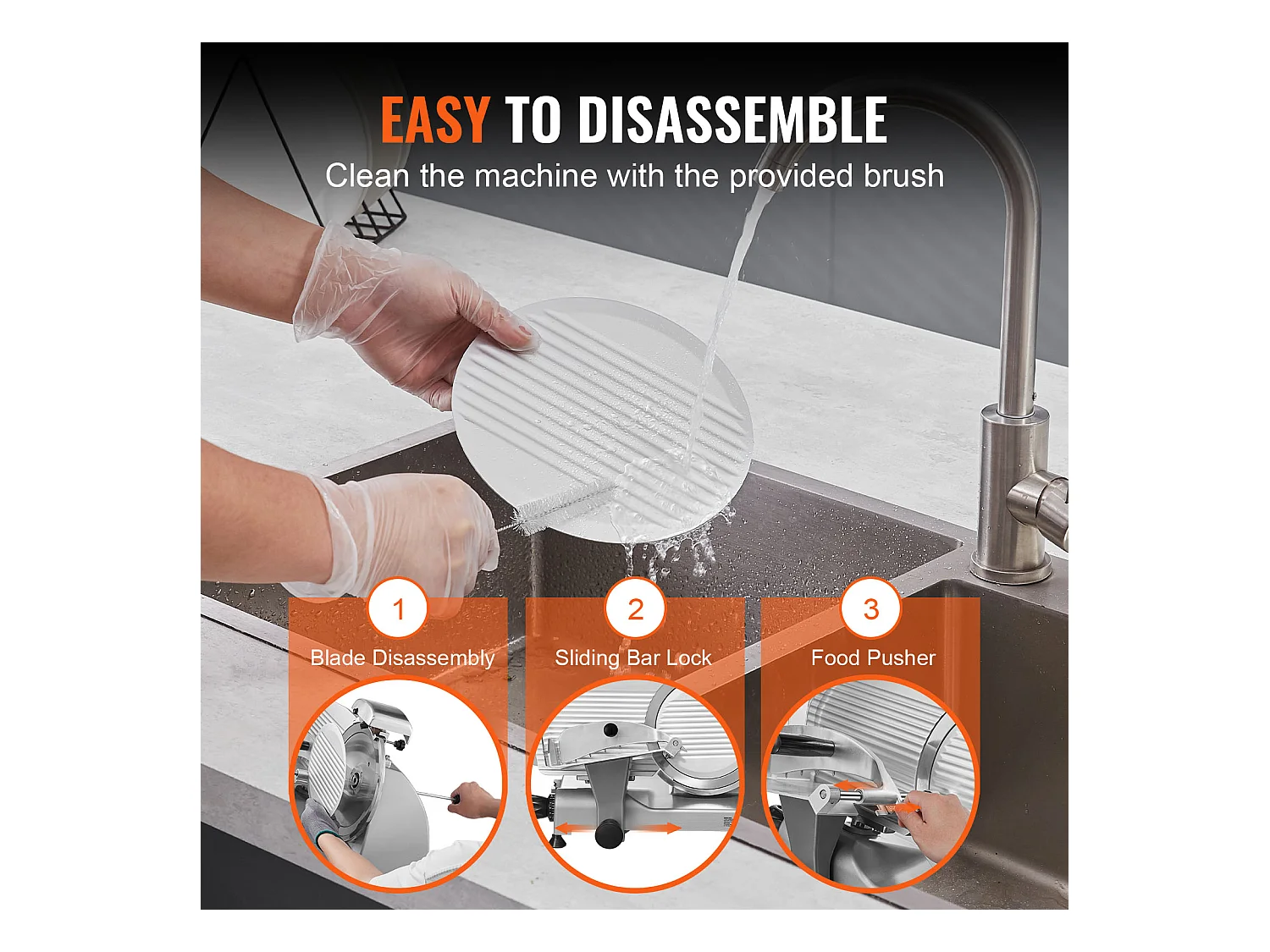 Trancheuse à Viande Électrique SucceBuy 340 W avec Lame SUS420 de 25.4 CM