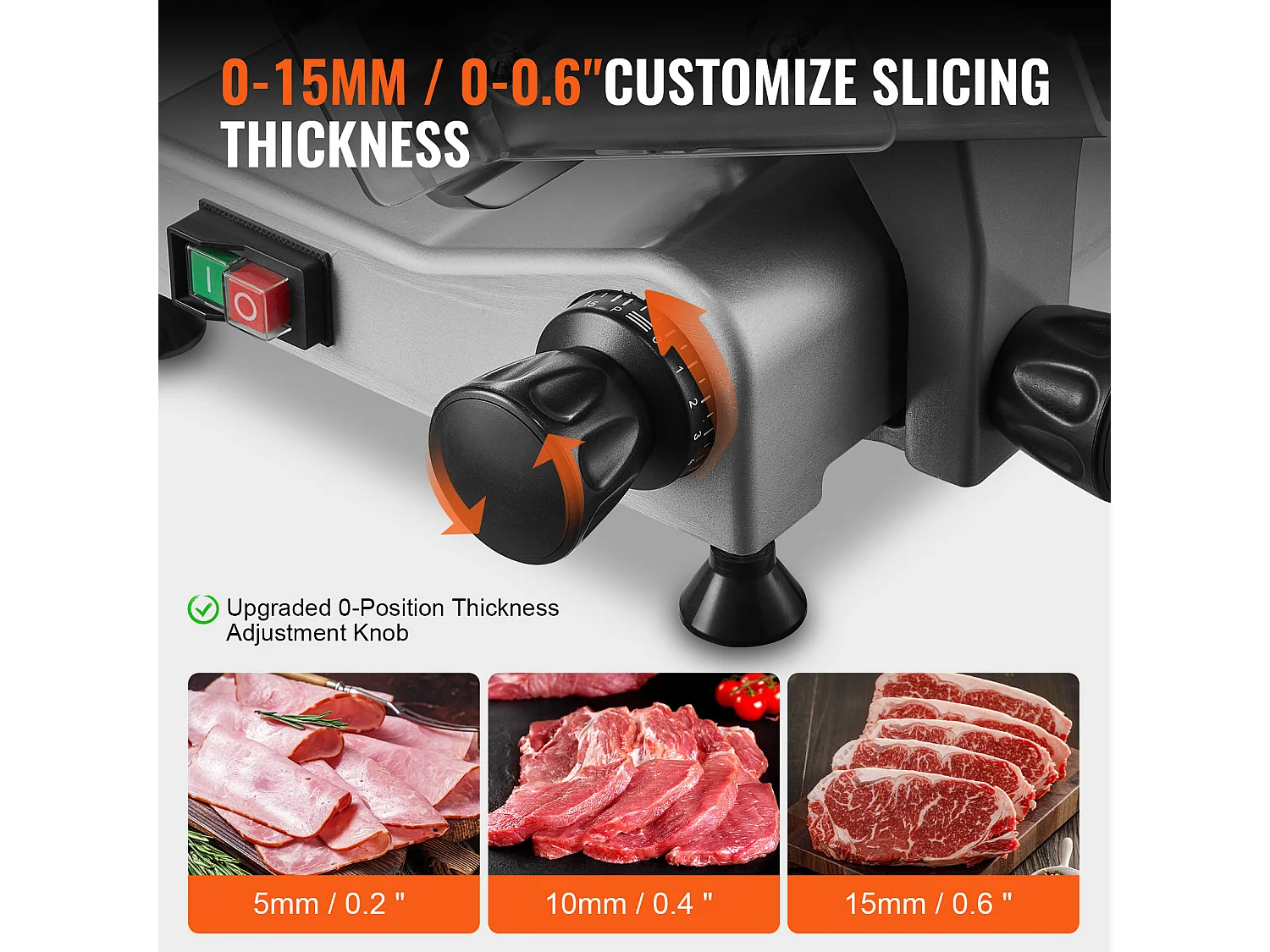 Trancheuse à Viande Électrique SucceBuy 340 W avec Lame SUS420 de 25.4 CM