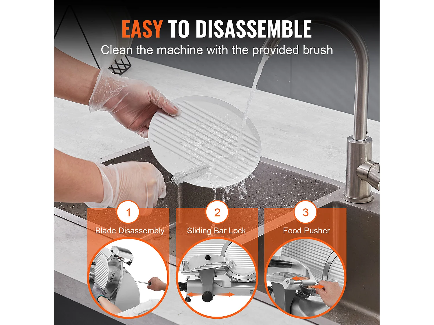 Trancheuse à Viande Électrique SucceBuy 340 W avec Lame SUS420 de 25.4 CM