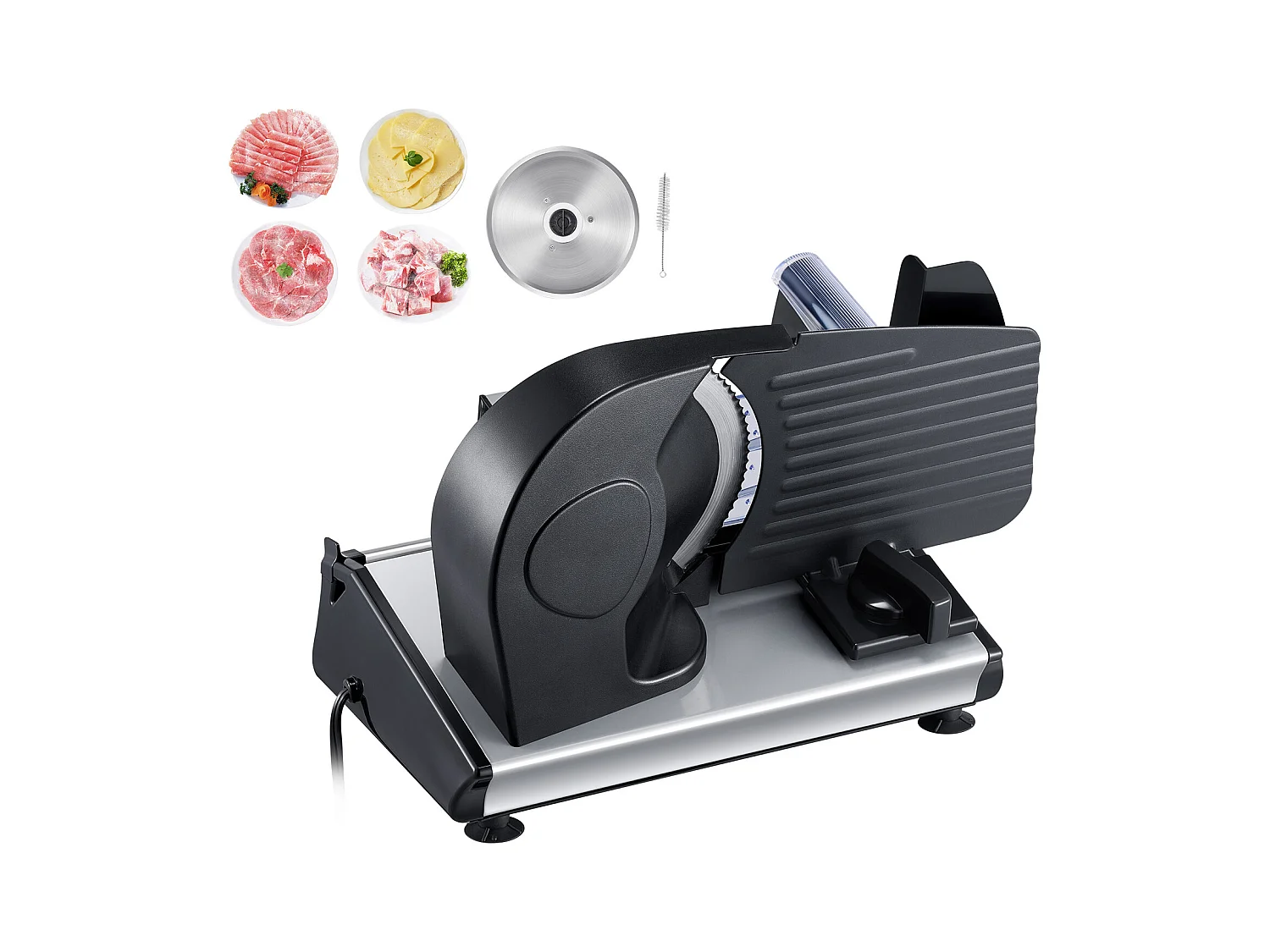 Trancheuse à Viande Électrique SucceBuy 180 W 19.05CM pour Usage Domestique