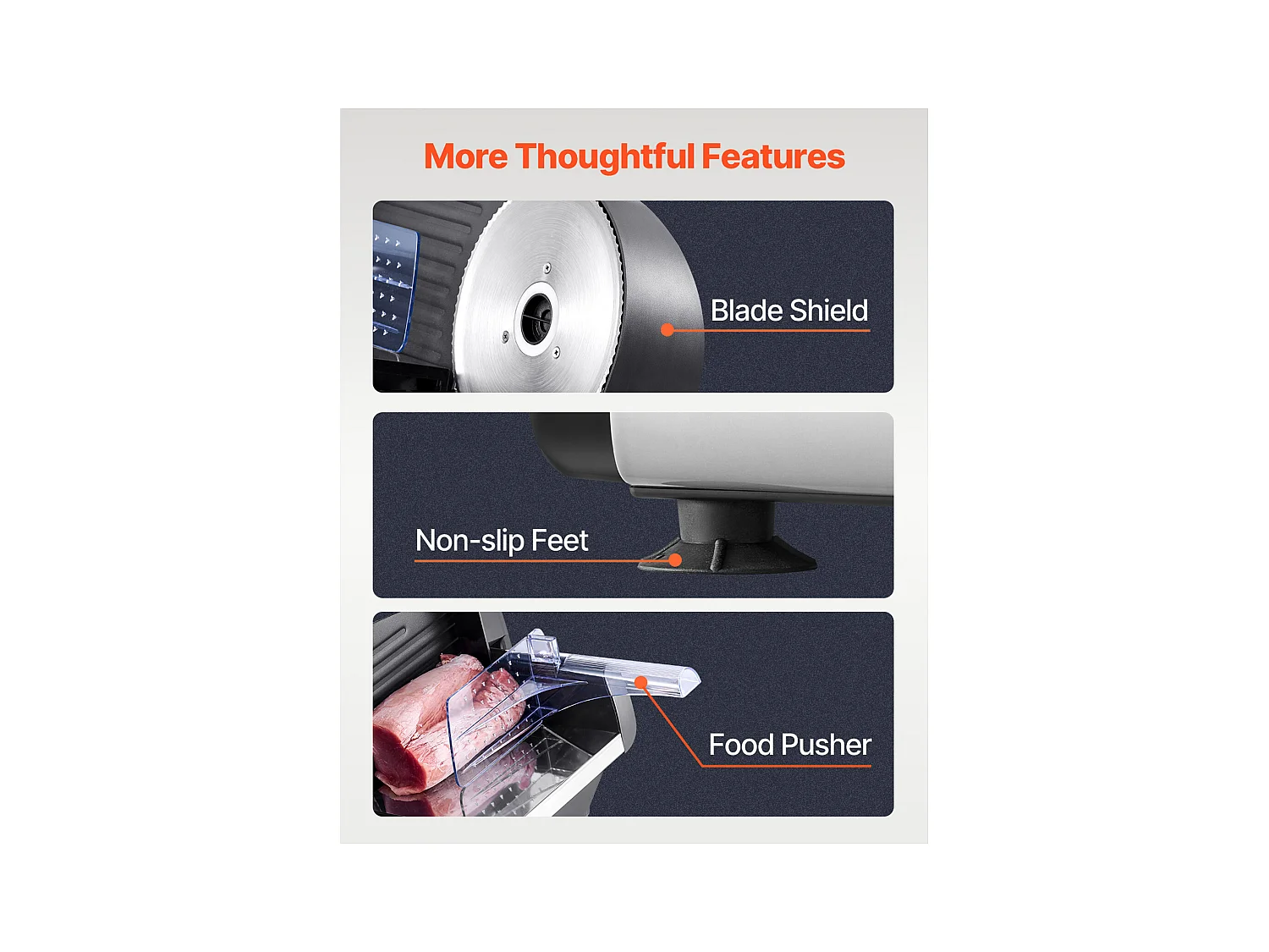 Trancheuse à Viande Électrique SucceBuy 180 W 19.05CM pour Usage Domestique