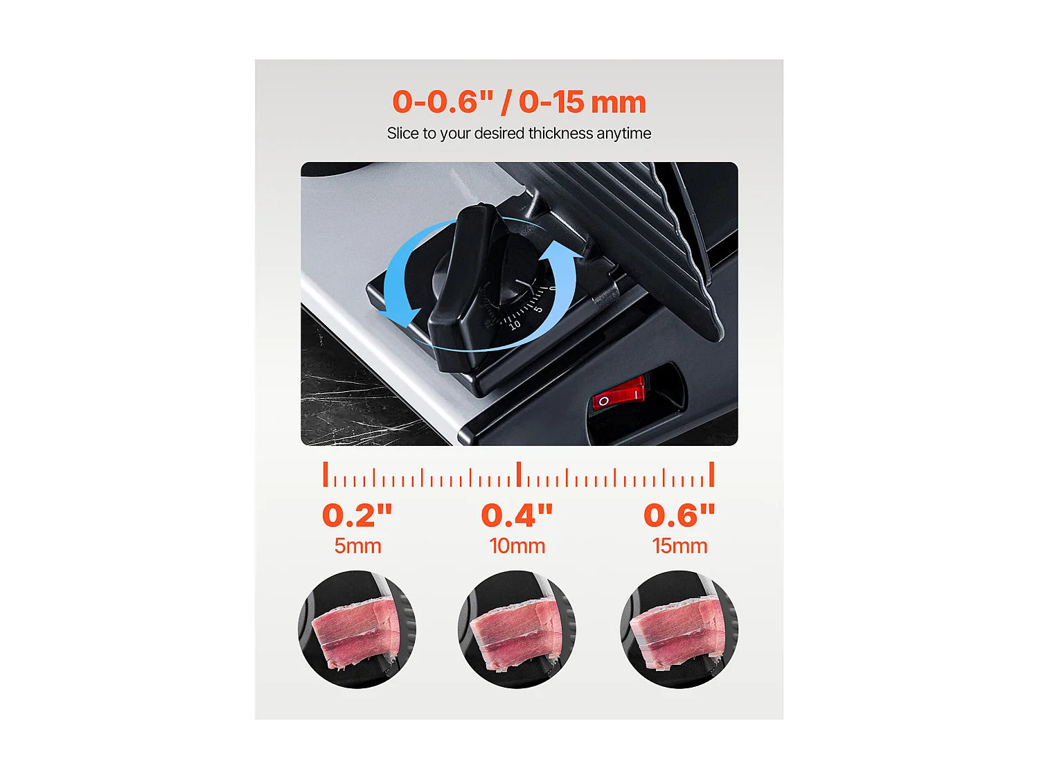 Trancheuse à Viande Électrique SucceBuy 180 W 19.05CM pour Usage Domestique