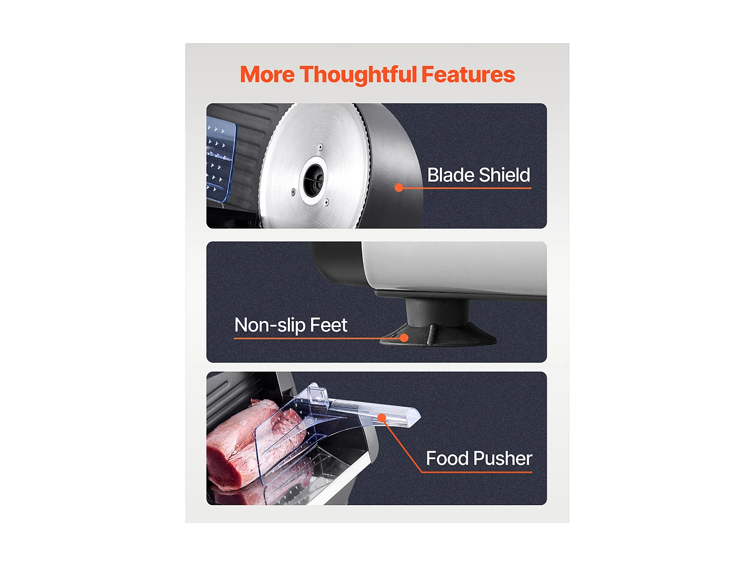 Trancheuse à Viande Électrique SucceBuy 180 W 19.05CM pour Usage Domestique