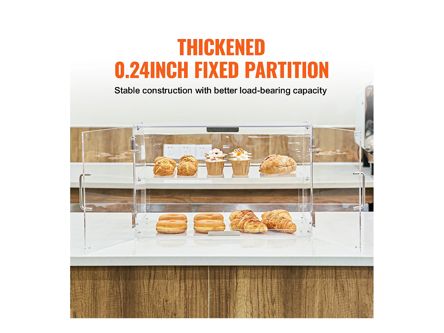 Vitrine de Boulangerie en Acrylique SucceBuy, 2 Niveaux, pour Pain Viennoiserie Dessert Bonbons Bar Café Magasin Restaurant