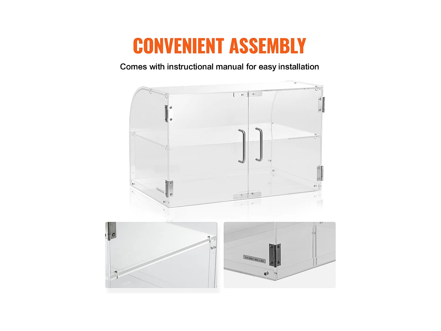 Vitrine de Boulangerie en Acrylique SucceBuy, 2 Niveaux, pour Pain Viennoiserie Dessert Bonbons Bar Café Magasin Restaurant