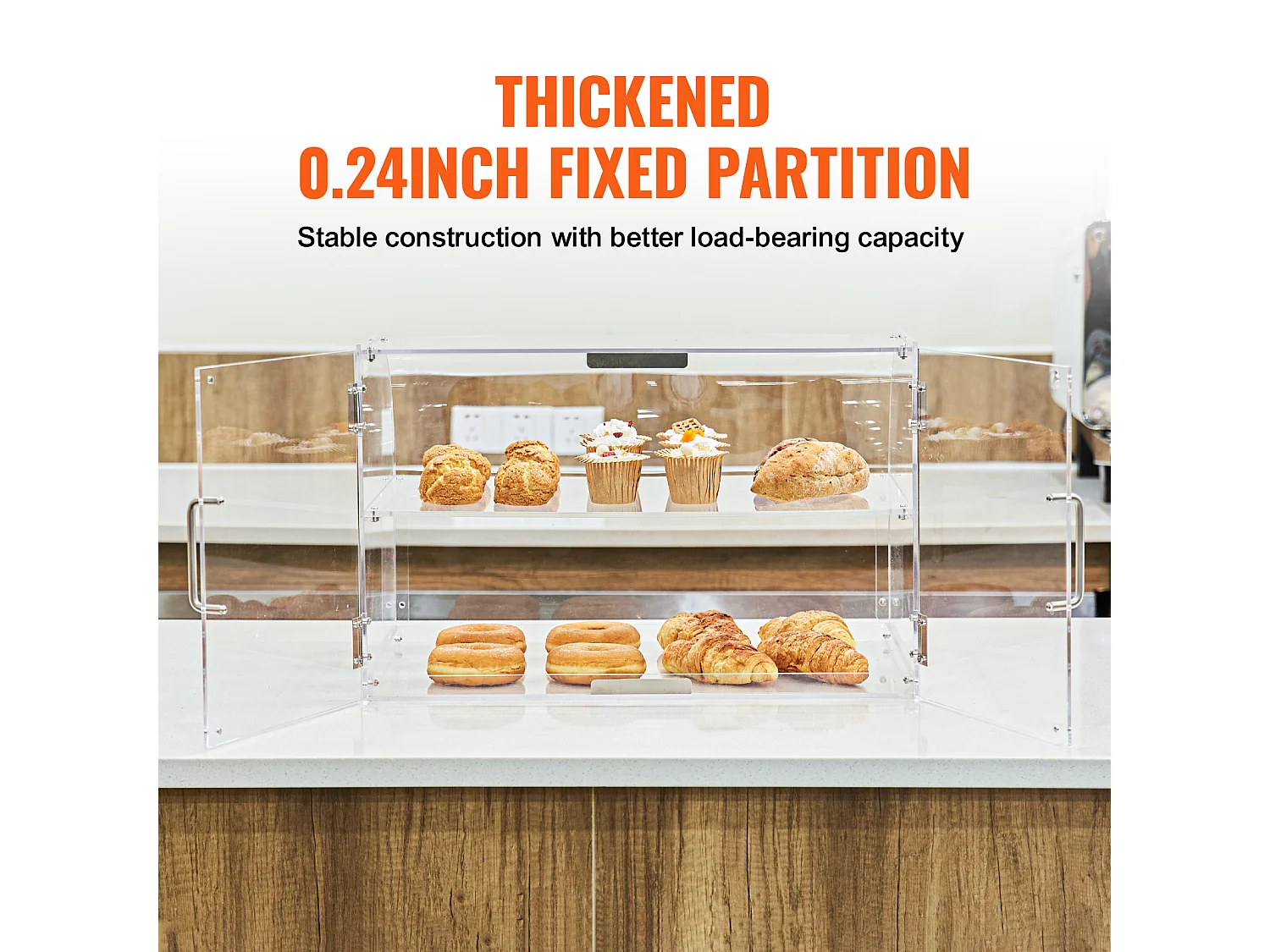 Vitrine de Boulangerie en Acrylique SucceBuy, 2 Niveaux, pour Pain Viennoiserie Dessert Bonbons Bar Café Magasin Restaurant