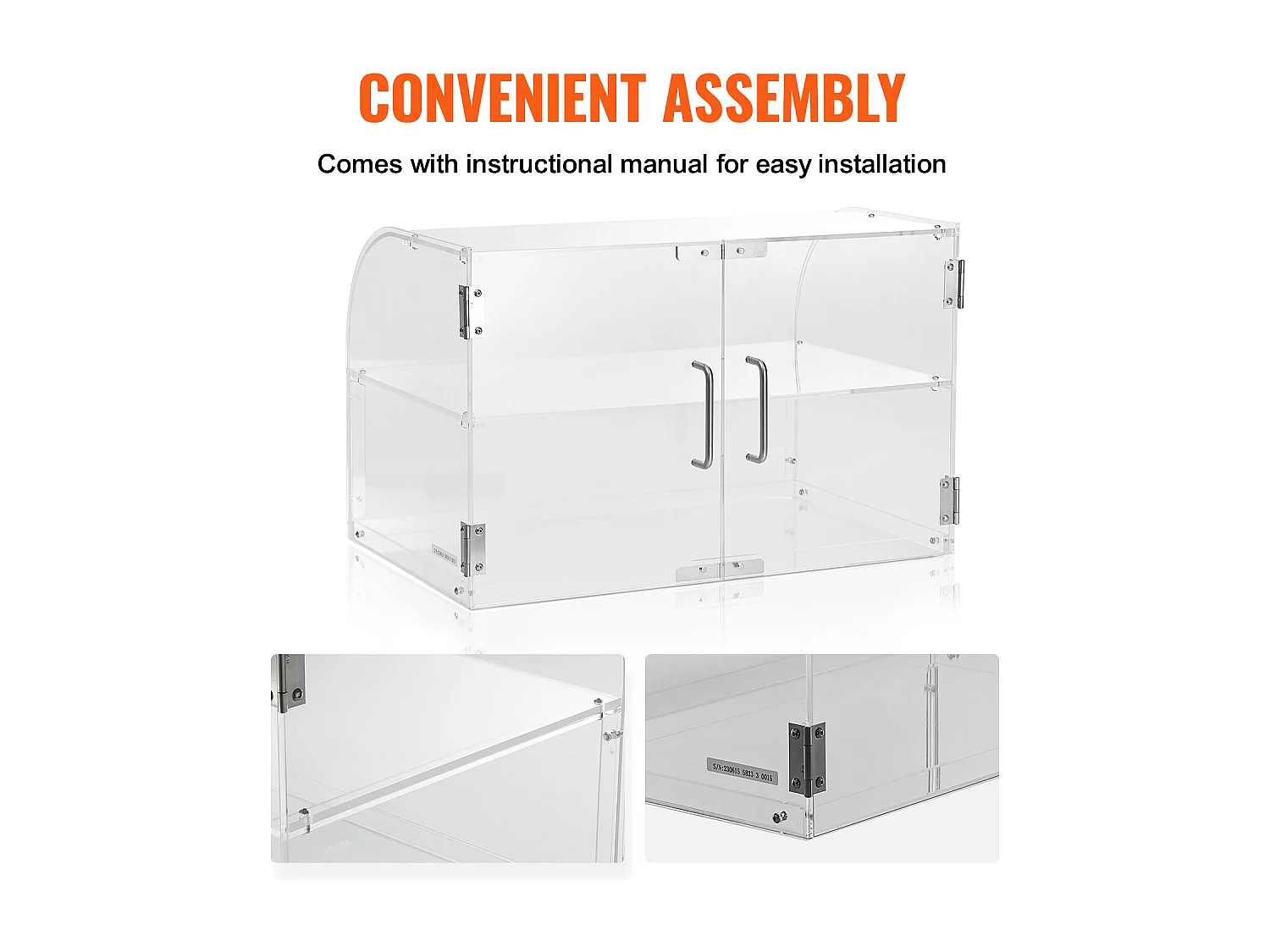 Vitrine de Boulangerie en Acrylique SucceBuy, 2 Niveaux, pour Pain Viennoiserie Dessert Bonbons Bar Café Magasin Restaurant