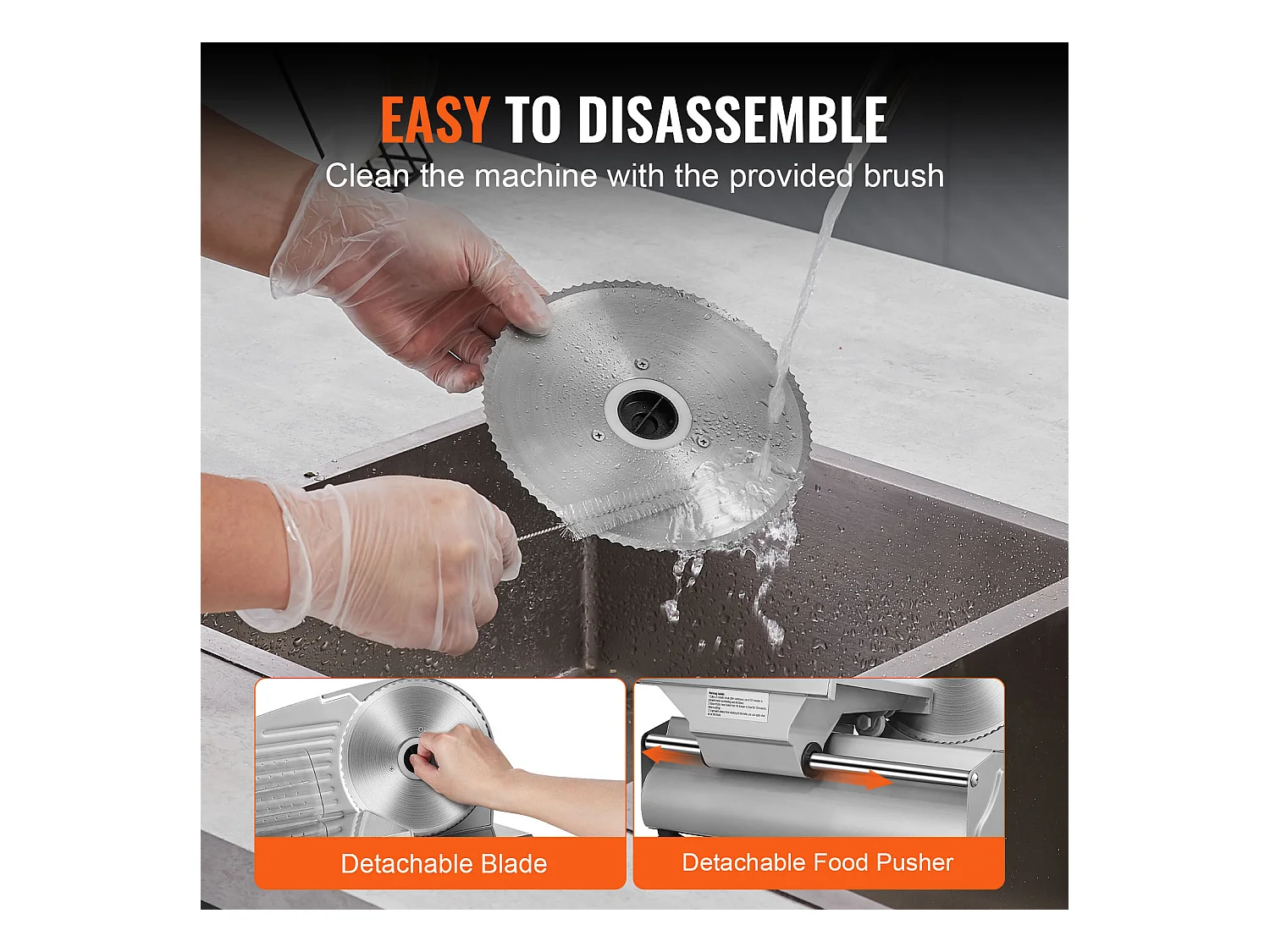 Trancheuse à Viande Électrique SucceBuy 180 W, Lame en Acier Inoxydable SUS420 de 19.05CM