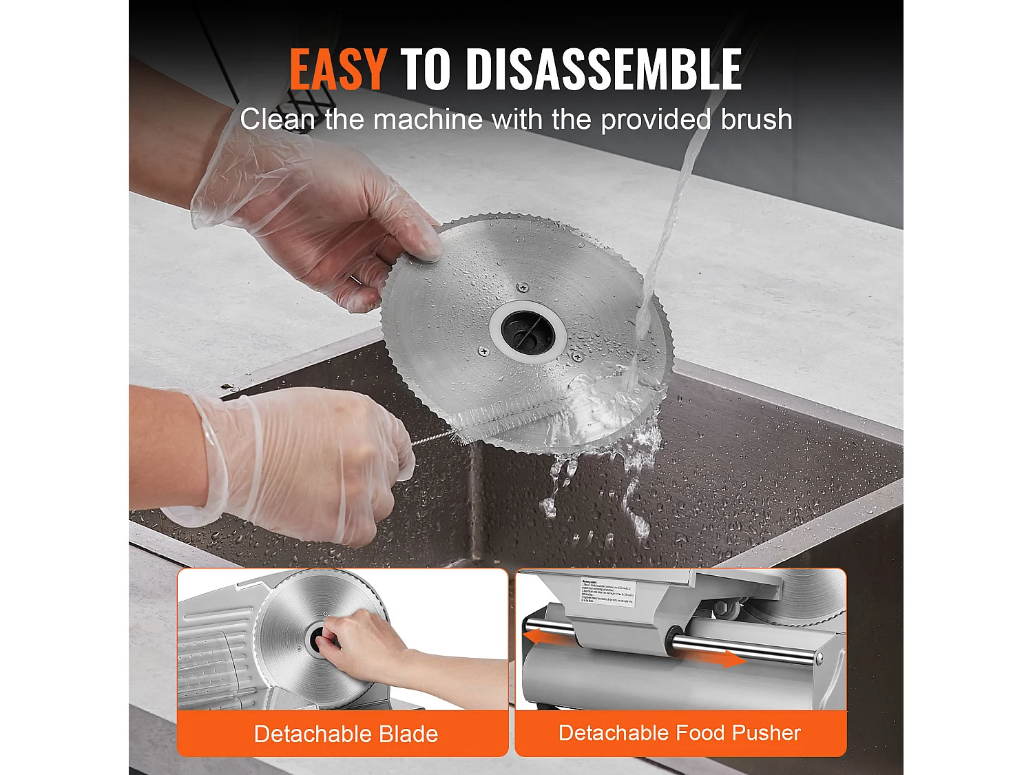 Trancheuse à Viande Électrique SucceBuy 180 W, Lame en Acier Inoxydable SUS420 de 19.05CM