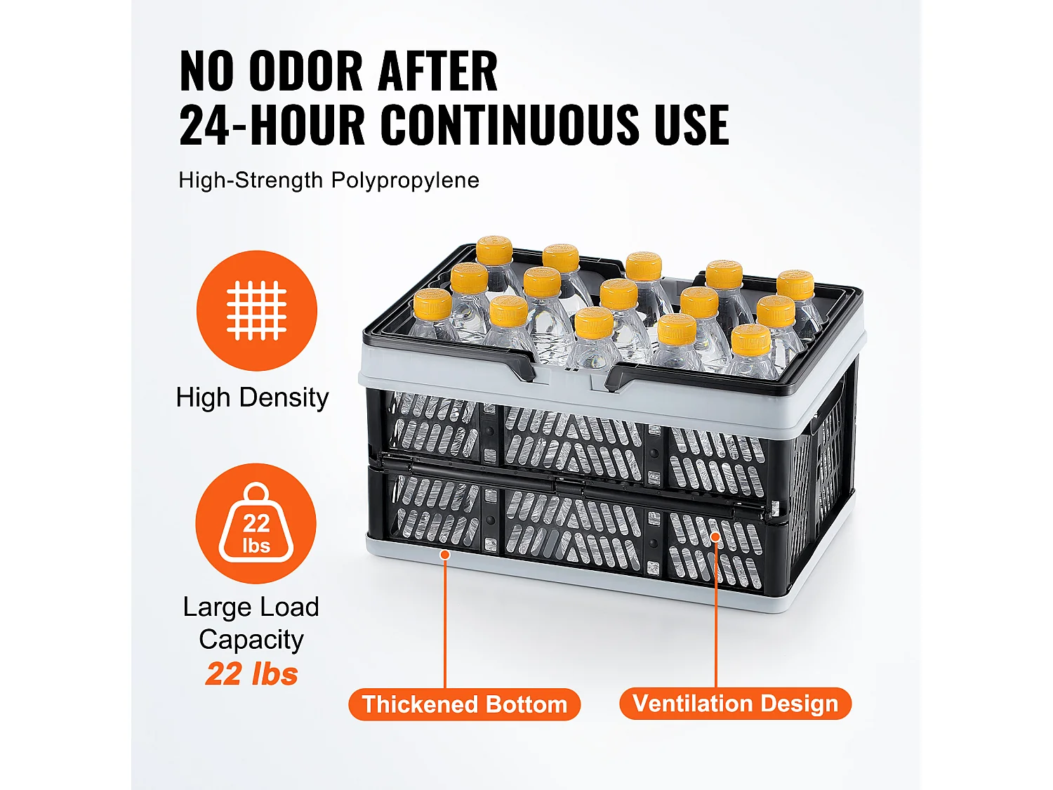 Boodschappentassen voor Shoppen SucceBuy Vouwbaar Zwart 3 Stuks 16 L met Handgreep
