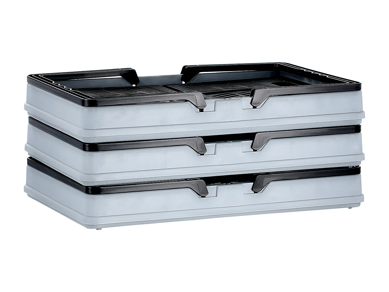 Boodschappentassen voor Shoppen SucceBuy Vouwbaar Zwart 3 Stuks 16 L met Handgreep