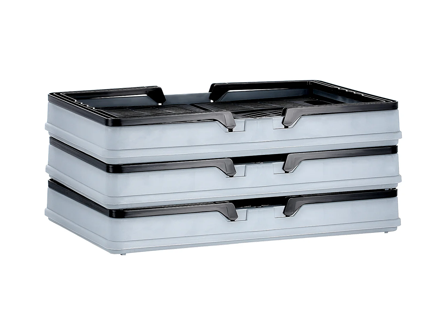 Paniers de Courses SucceBuy Pliables Noirs 3 Pièces 16 L avec Poignée
