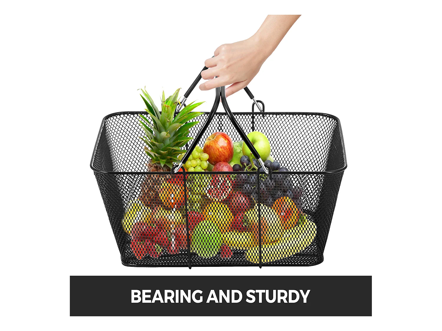 Cestini per Provviste SucceBuy in Maglia con Manici, Metallo 12 Pezzi Portatili