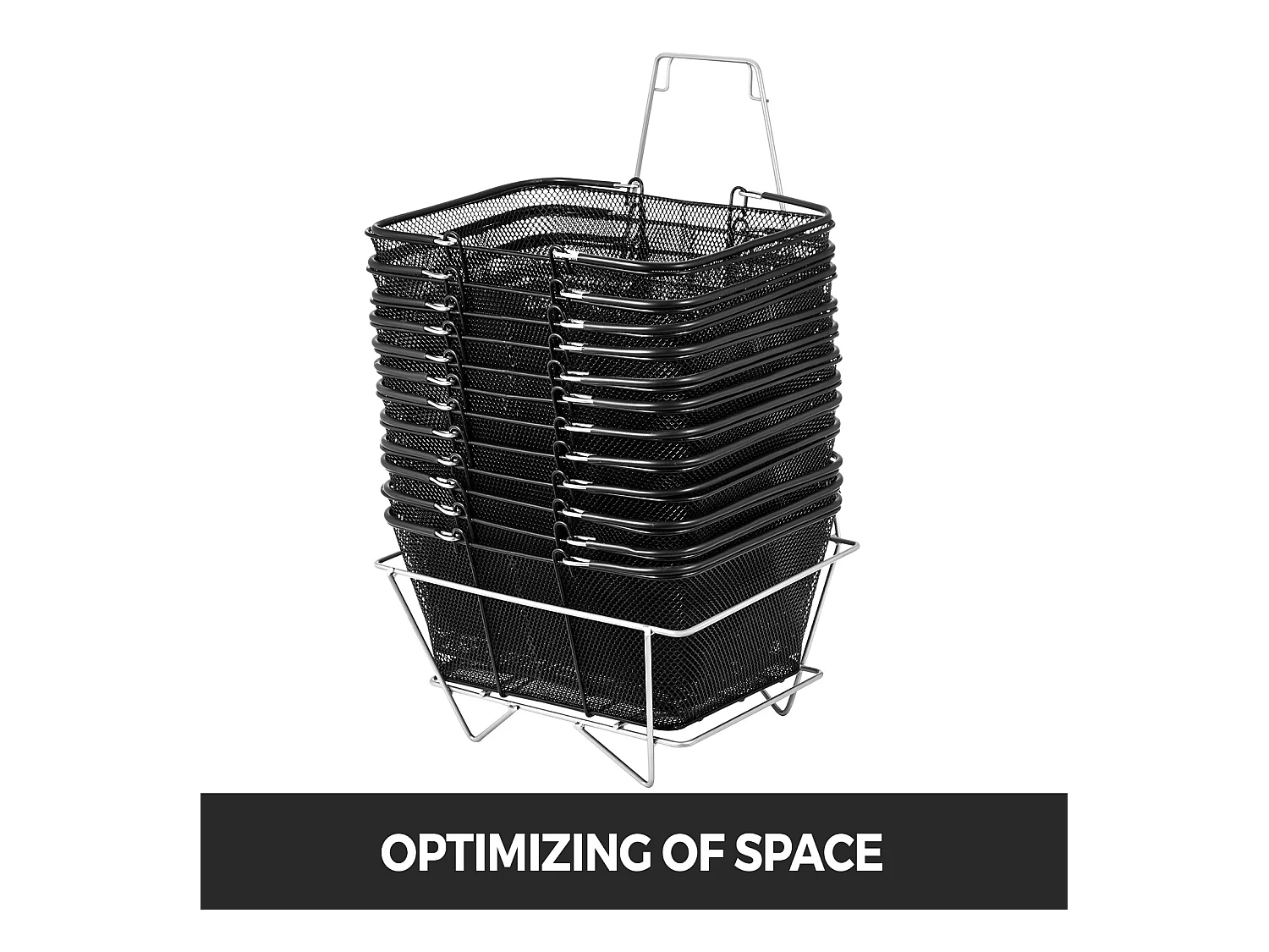 Cestini per Provviste SucceBuy in Maglia con Manici, Metallo 12 Pezzi Portatili