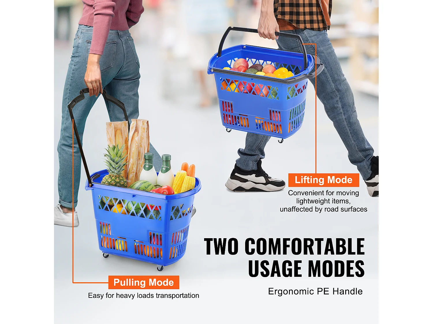 Boodschappentassen SucceBuy met Wielen 6 Stuks 39 L