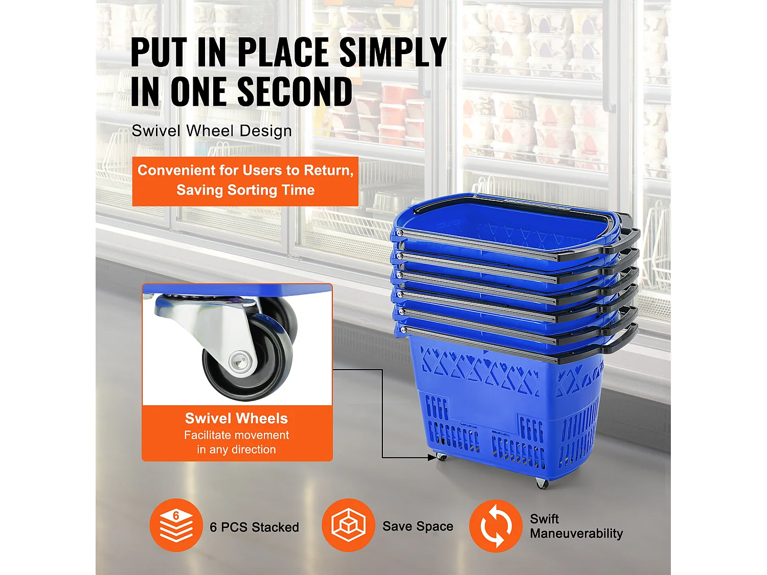 Boodschappentassen SucceBuy met Wielen 6 Stuks 39 L