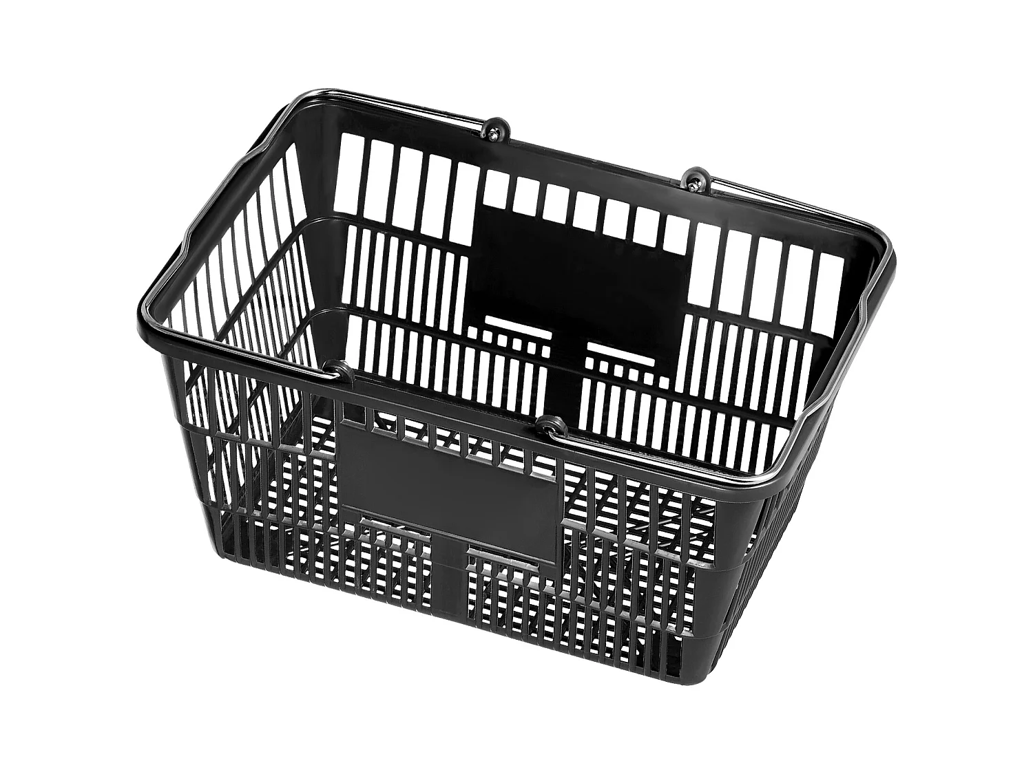 Paniers SucceBuy Lot de 12 Paniers Noirs de 21 L, avec Poignée en Métal et Support pour Courses