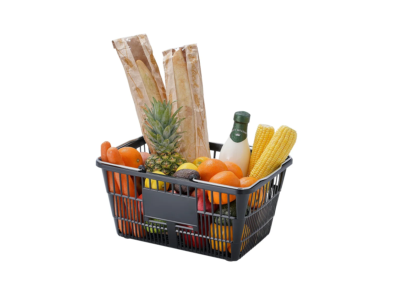 Paniers SucceBuy Lot de 12 Paniers Noirs de 21 L, avec Poignée en Métal et Support pour Courses