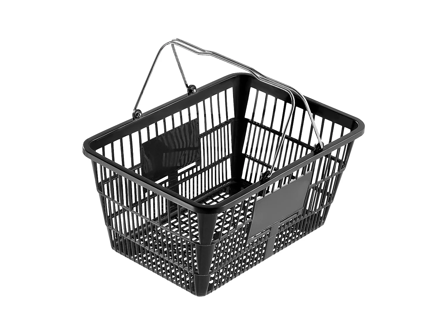 Paniers SucceBuy Lot de 12 Paniers Noirs de 21 L, avec Poignée en Métal et Support pour Courses