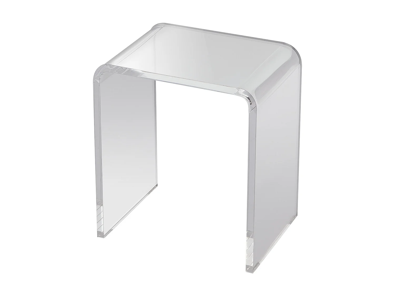 Table D'appoint SucceBuy en Acrylique en Forme de C, Lucite Transparent pour Salon et Bureau