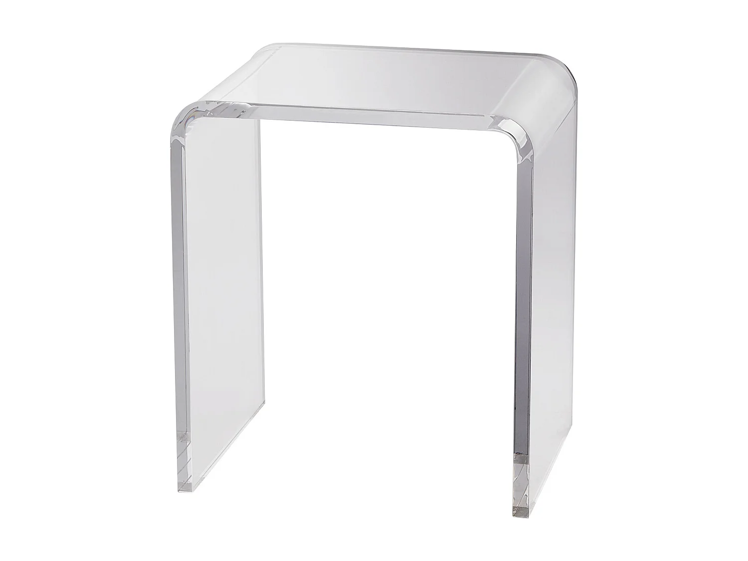 Table D'appoint SucceBuy en Acrylique en Forme de C, Lucite Transparent pour Salon et Bureau
