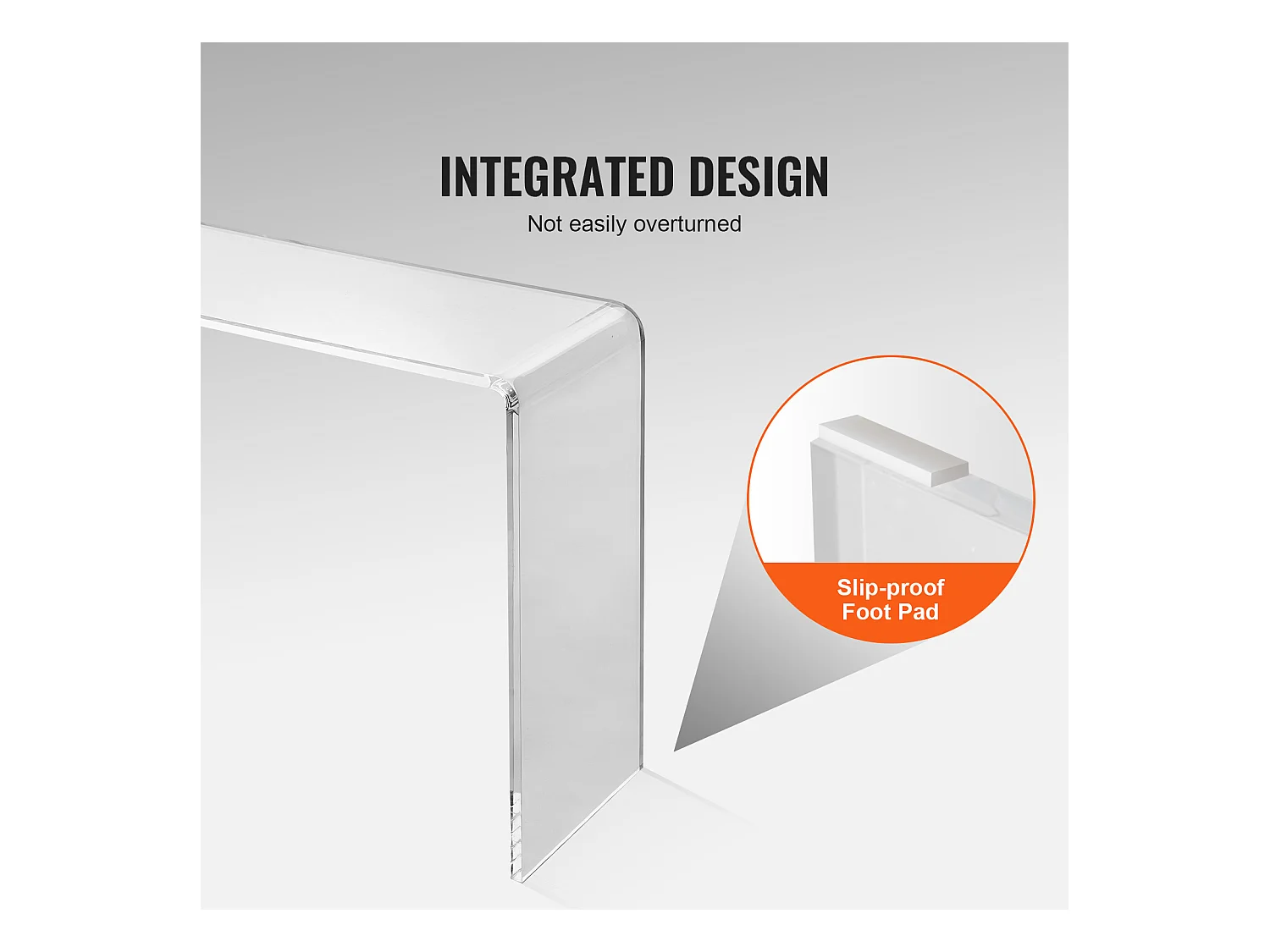 Table Console en Acrylique SucceBuy, Table D'Appoint Transparente pour Hall D'Entrée, 97 X 38 X 74 CM