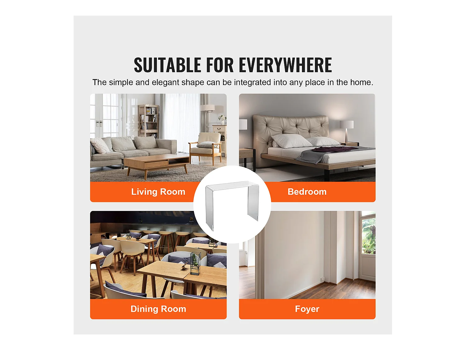 Table Console en Acrylique SucceBuy, Table D'Appoint Transparente pour Hall D'Entrée, 97 X 38 X 74 CM