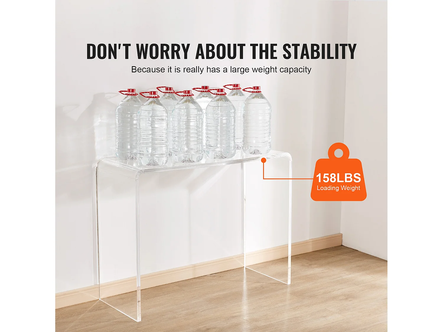 Table Console en Acrylique SucceBuy, Table D'Appoint Transparente pour Hall D'Entrée, 97 X 38 X 74 CM