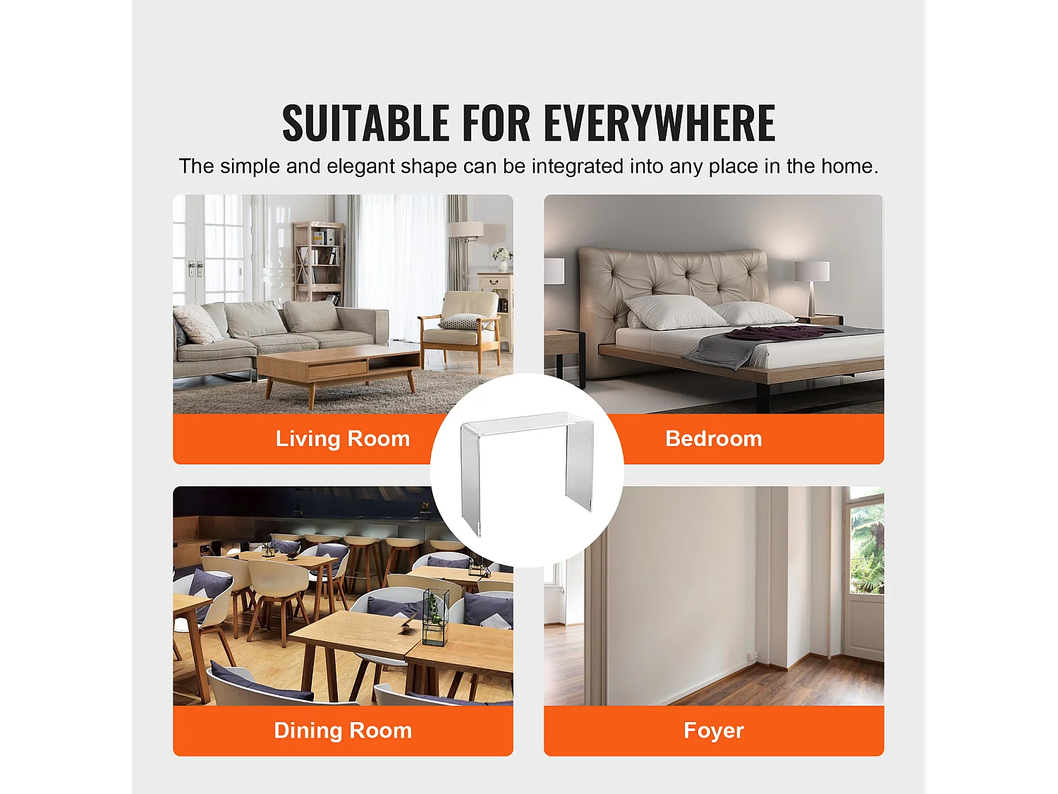 Table Console en Acrylique SucceBuy, Table D'Appoint Transparente pour Hall D'Entrée, 97 X 38 X 74 CM