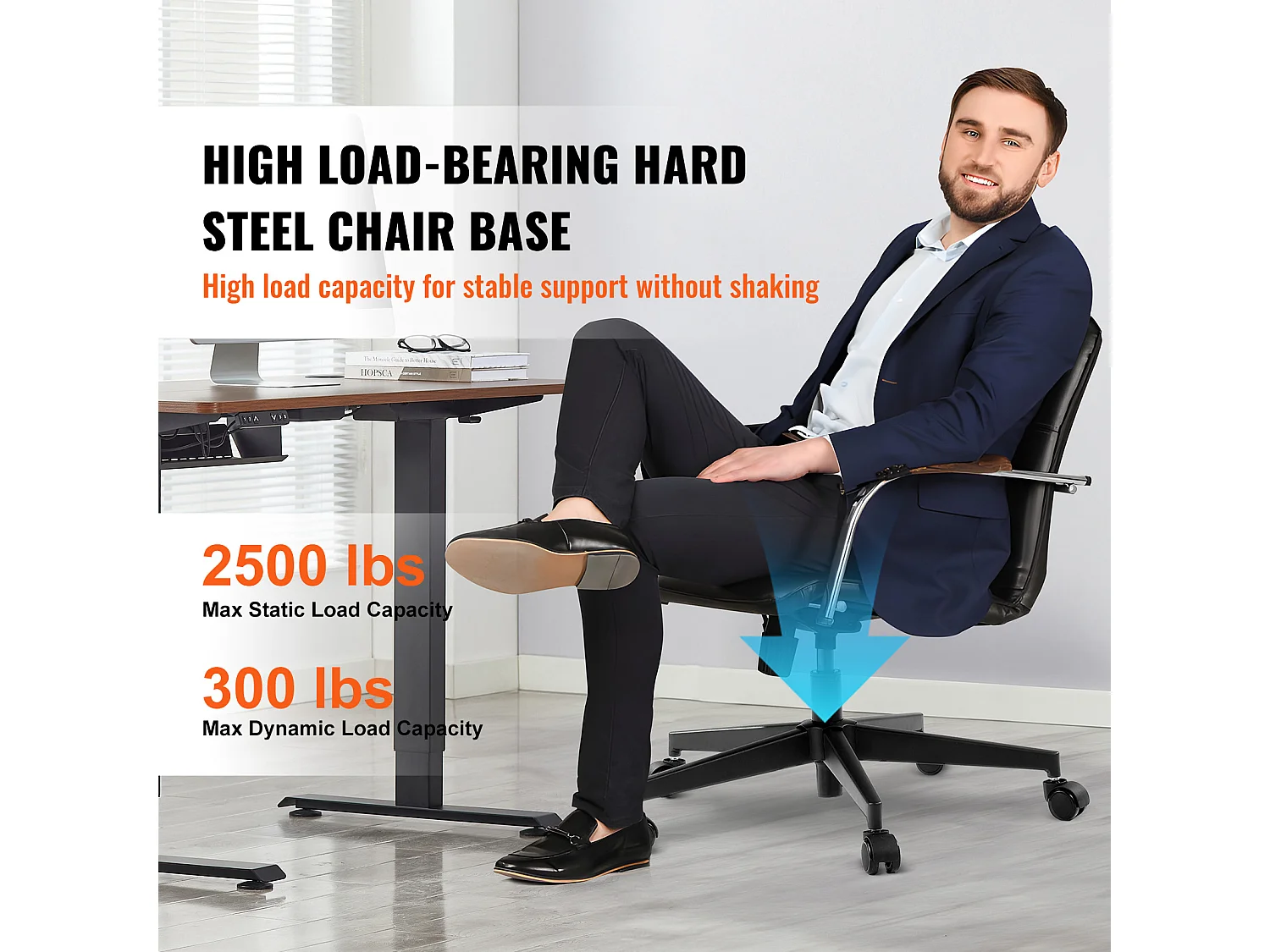 Base de Recambio para Silla de Oficina SucceBuy, 710 mm, Robusta Base de Taburete Metálica, 1134 kg