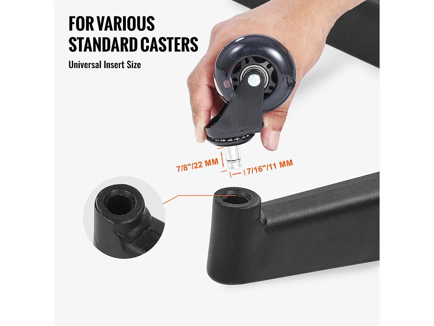 Base de Recambio para Silla de Oficina SucceBuy, 710 mm, Robusta Base de Taburete Metálica, 1134 kg