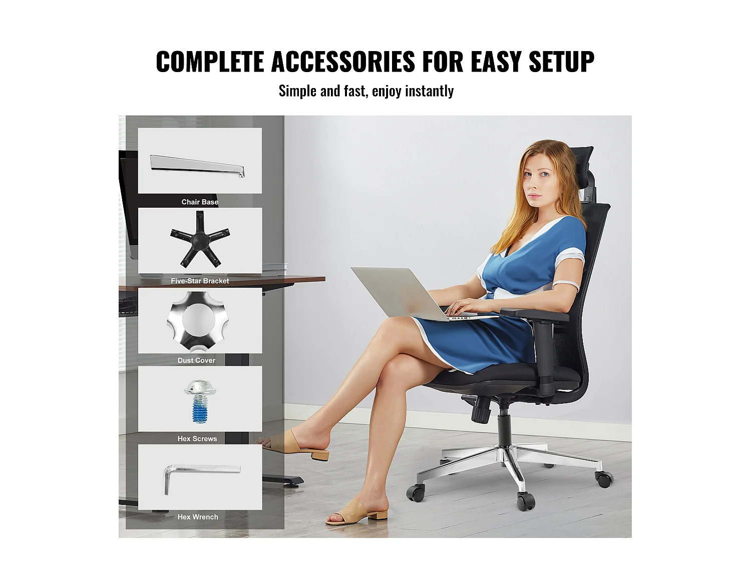 Base de Remplacement pour Chaise de Bureau SucceBuy, 710 mm, Base de Tabouret en Métal Robuste, 1134 kg