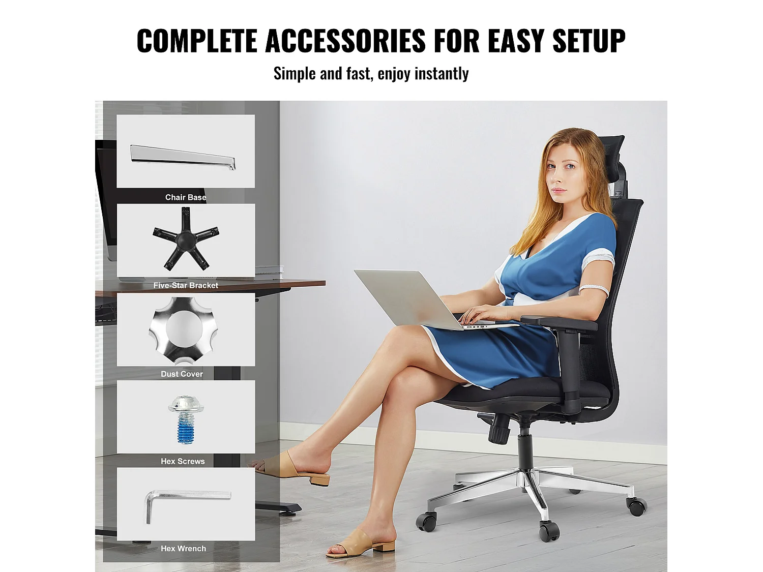 Base de Remplacement pour Chaise de Bureau SucceBuy, 710 mm, Base de Tabouret en Métal Robuste, 1134 kg