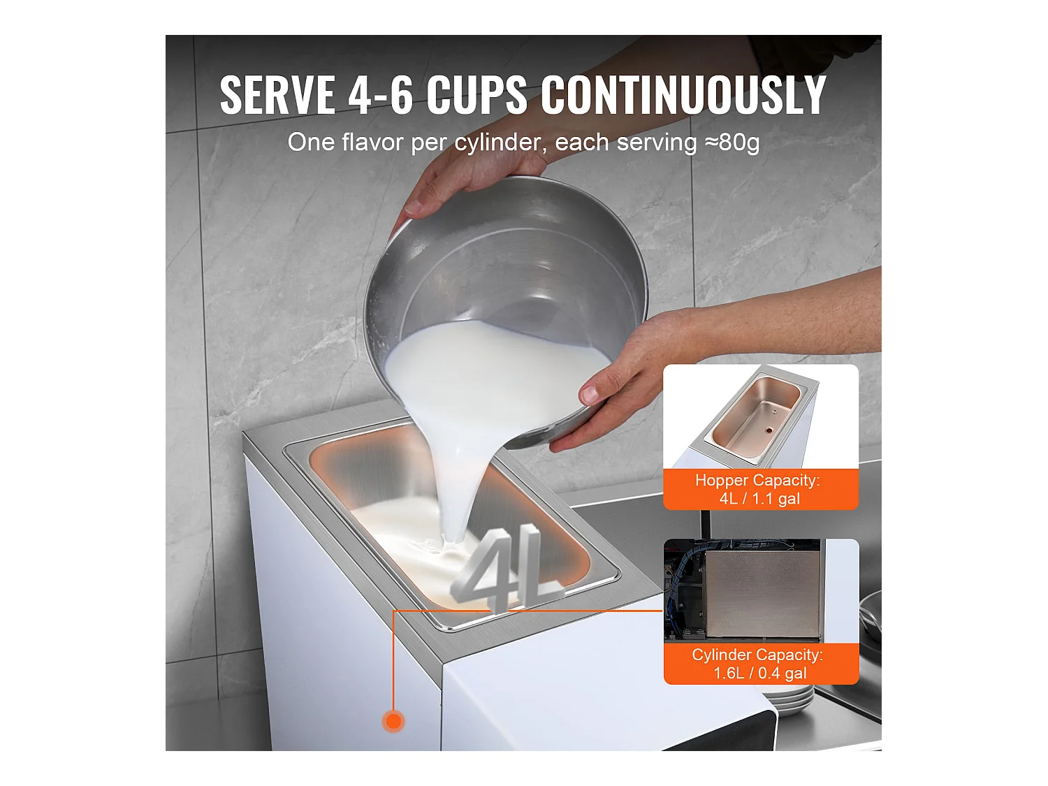 Weich-Eismaschine SucceBuy, 10 L/h 900 W, 1 Geschmack, Automatische Vorkühlung mit Touchscreen, für Sundae Joghurt