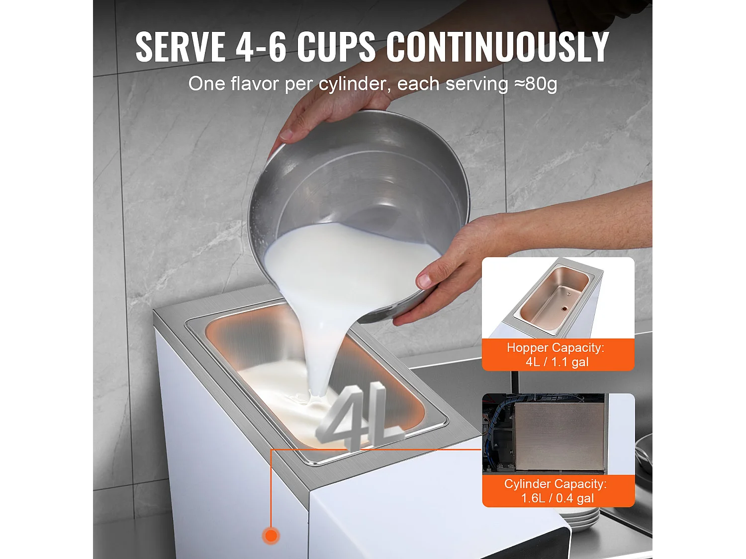 Machine à Crème Glacée Molle SucceBuy, 10 L/h 900 W, 1 Saveur, Pré-Réfrigération Automatique à Écran Tactile, pour Sundae Yaourt