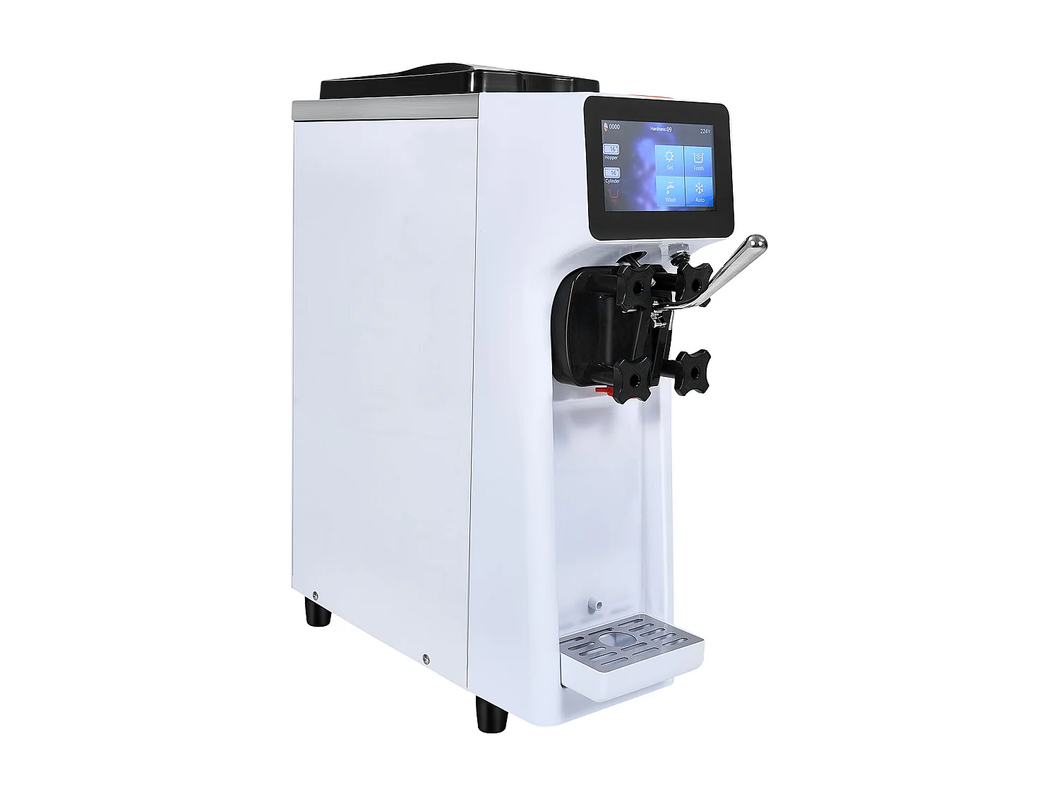 Machine à Crème Glacée Molle SucceBuy, 10 L/h 900 W, 1 Saveur, Pré-Réfrigération Automatique à Écran Tactile, pour Sundae Yaourt