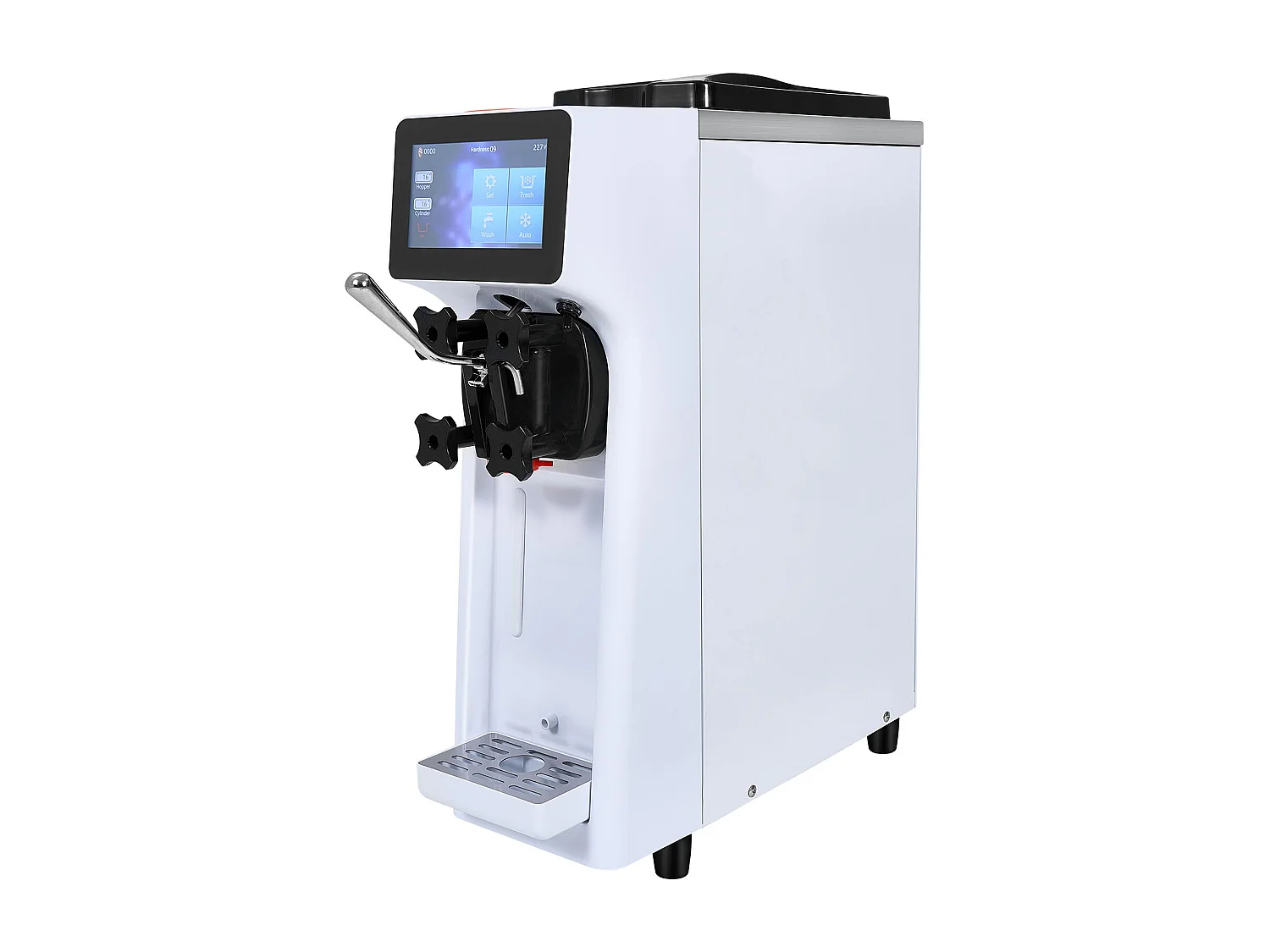 Machine à Crème Glacée Molle SucceBuy, 10 L/h 900 W, 1 Saveur, Pré-Réfrigération Automatique à Écran Tactile, pour Sundae Yaourt