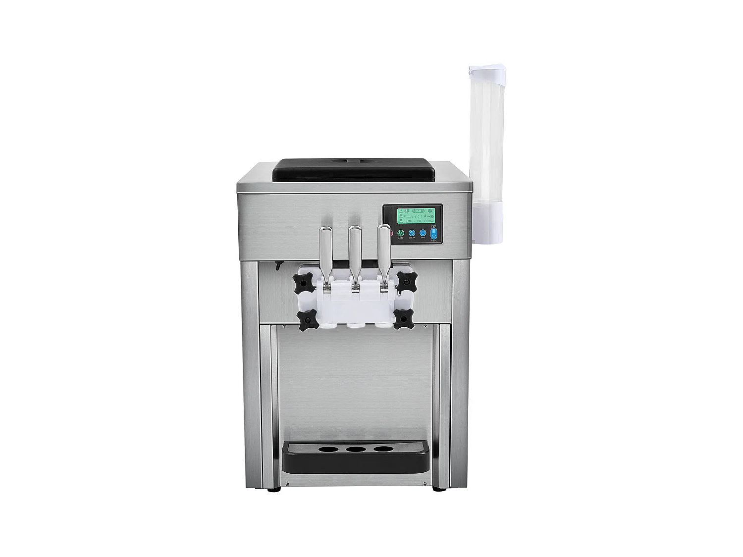 Machine à Crème Glacée Molle SucceBuy, 20 L/h 1800 W 3 Saveurs, Nettoyage Automatique, pour Café Snack-Bar Restaurant Supermarché